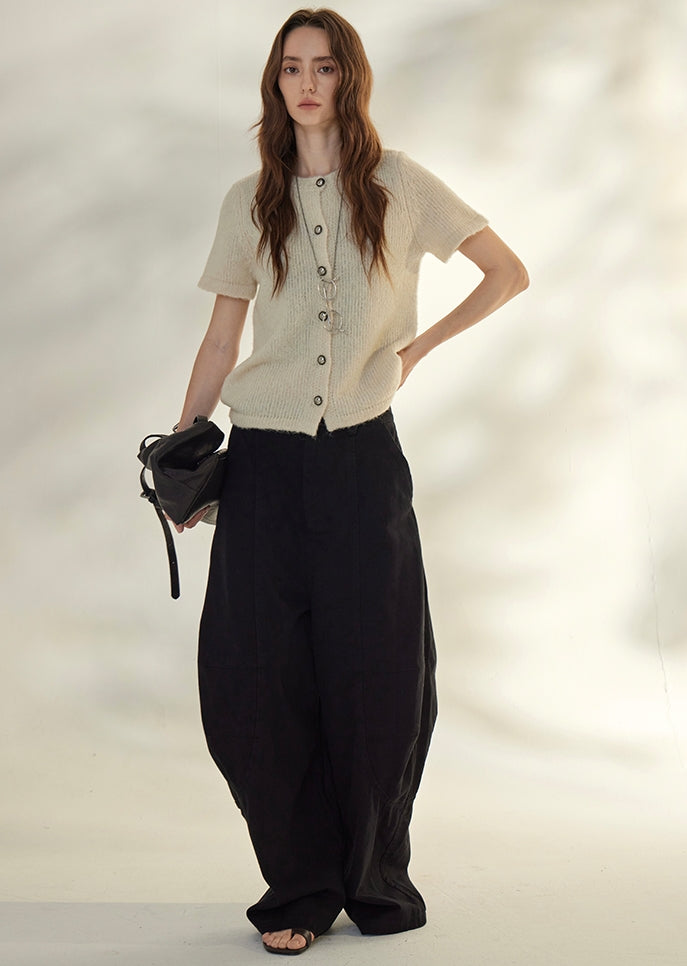 Round-Neck Knit Cardigan_BDHL7736