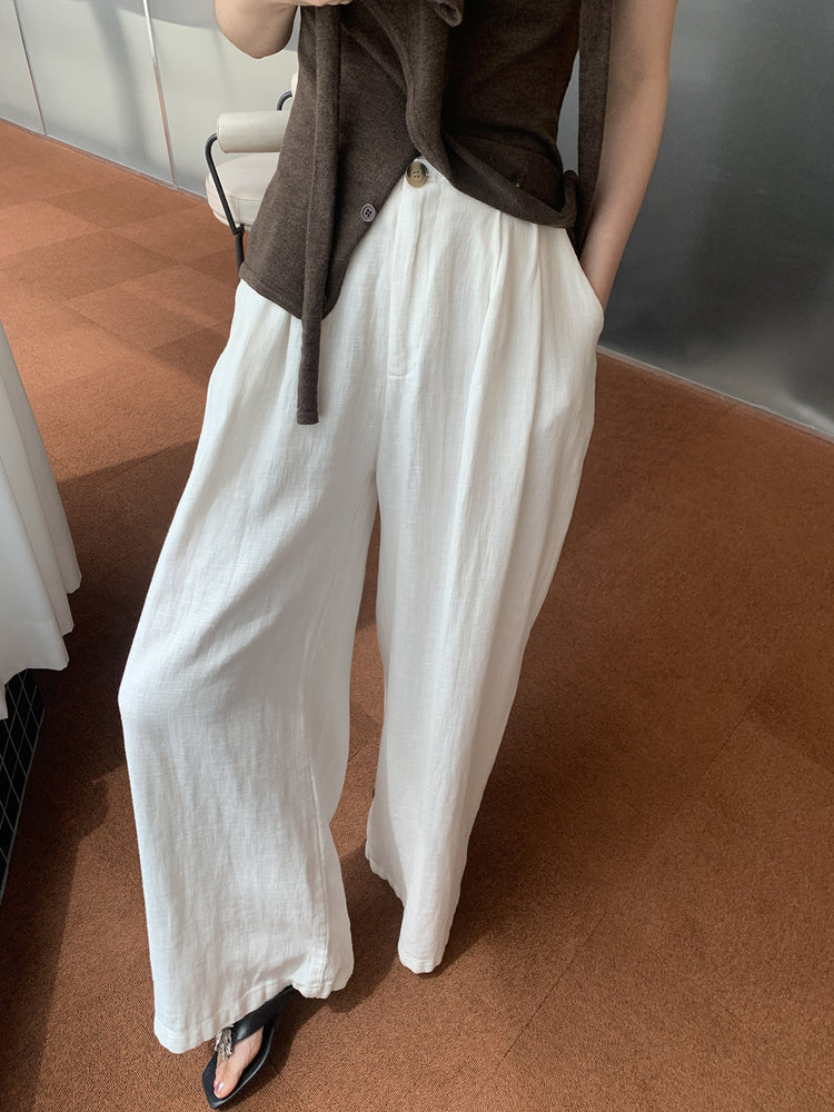 Lazy Linen Wide Leg Pants_BDHL6220