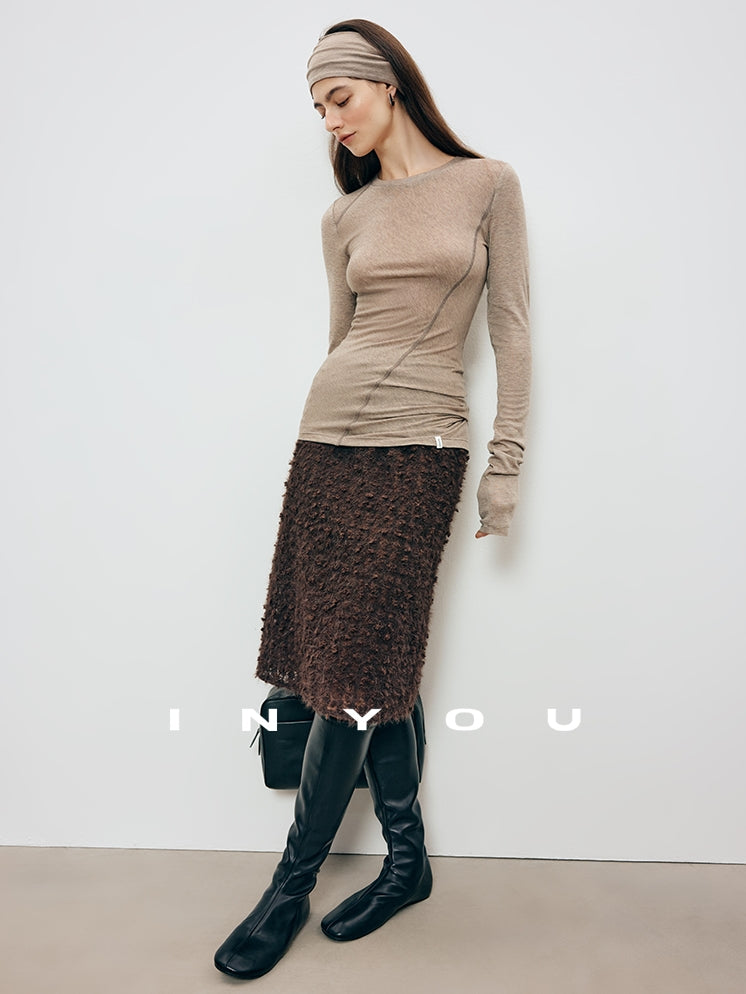 3D蕾絲及膝裙_BDHL7905