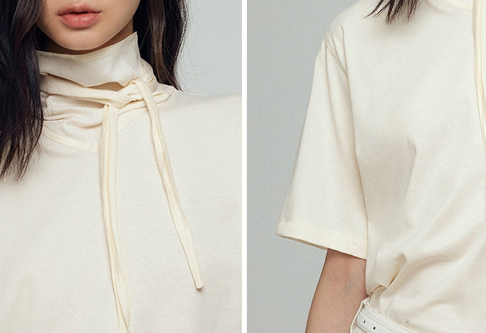 Ribbon Short-Sleeved T-Shirt_BDHL7243