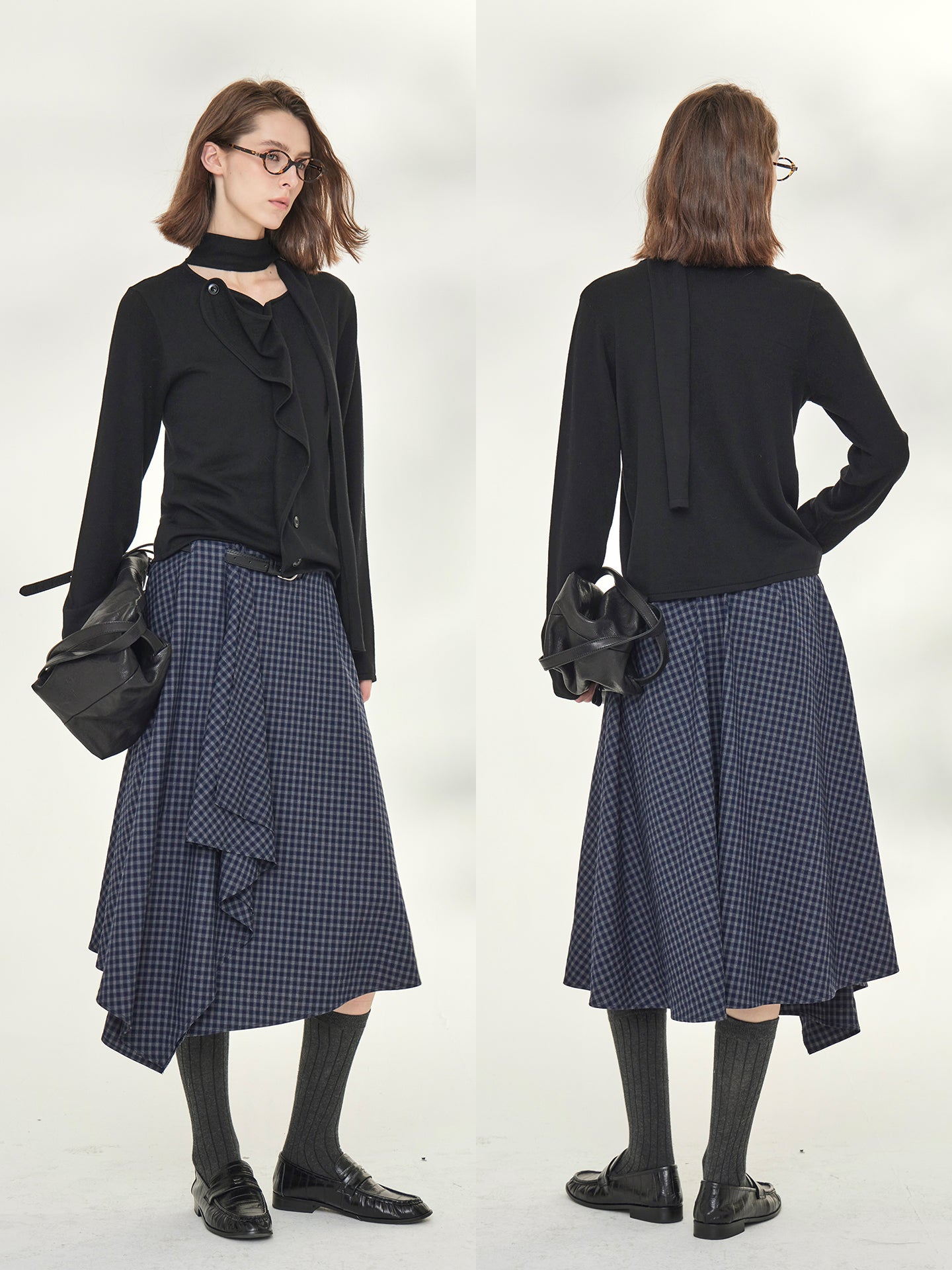 Slimming High-Waisted A-Line Skirt_BDHL7737