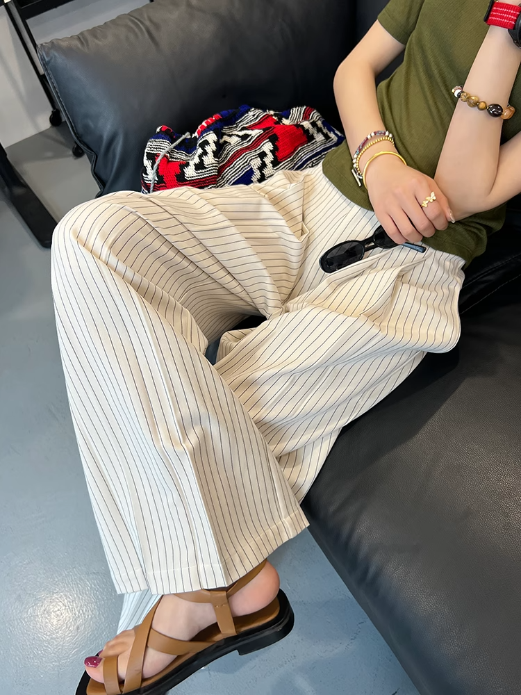 Striped Loose-Fitting Pants_BDHL7403