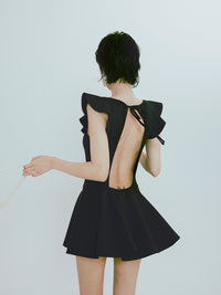 Fairy Skirt Style Conservative Backless One Piece Swimsuit_HL3238