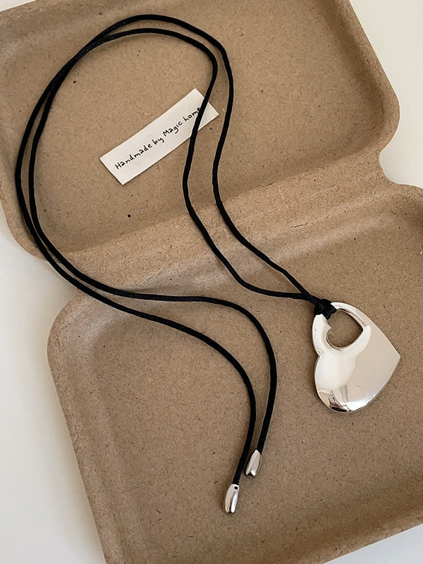 Black Rope Motif Necklace_BDHL7440