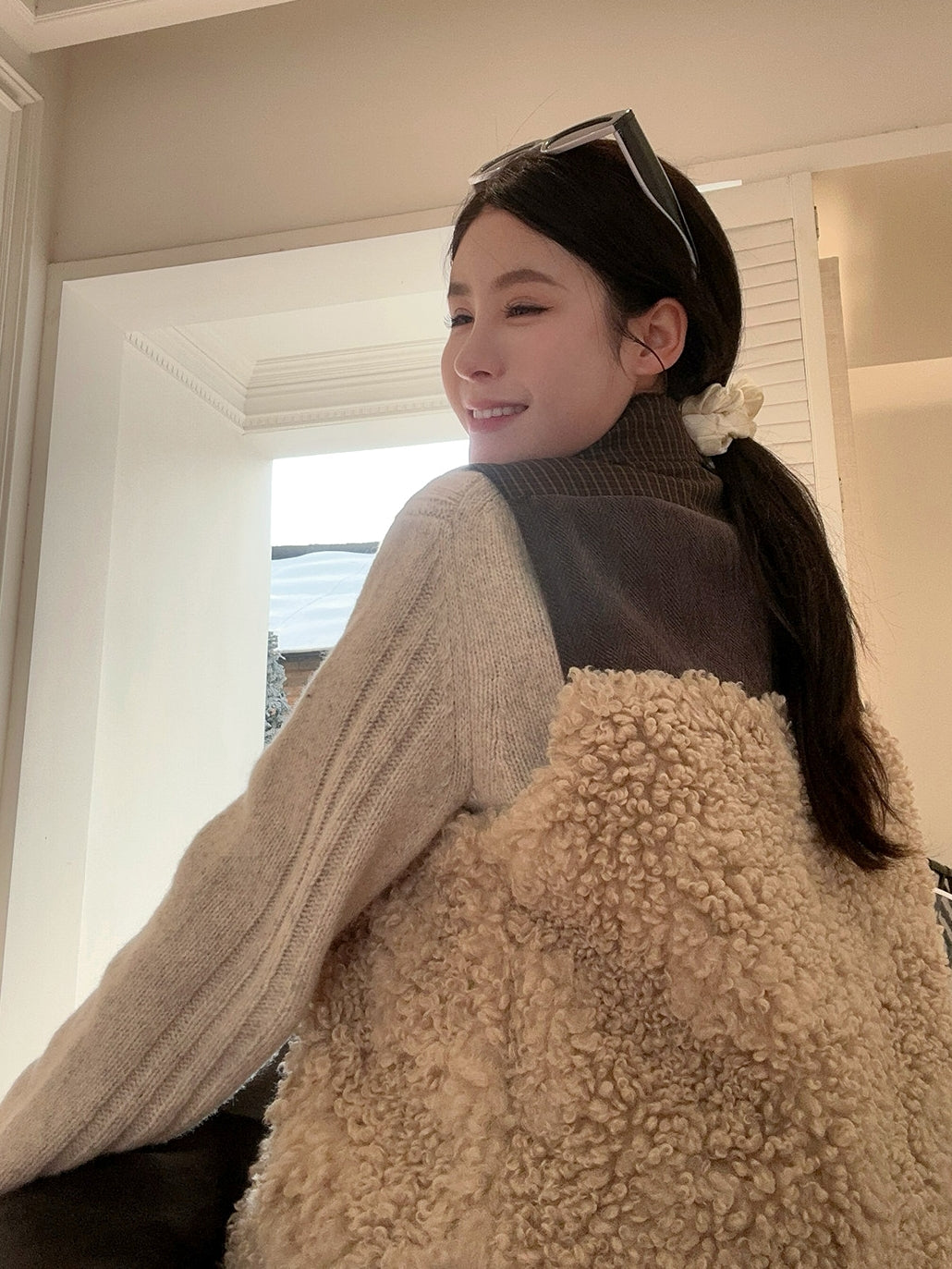 撞色毛絨背心_BDHL8087