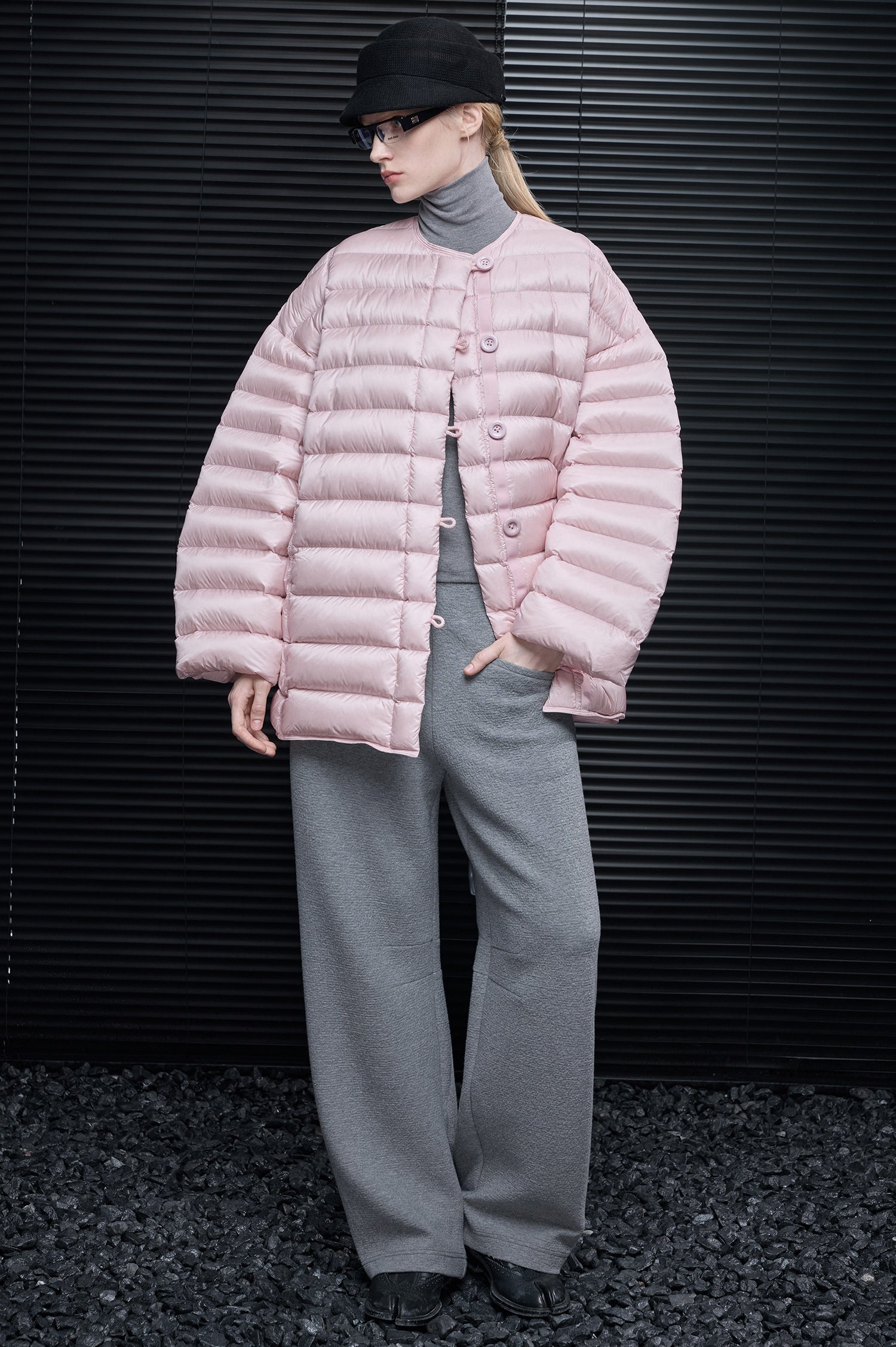 厚針織圓領羽絨外套_BDHL8075