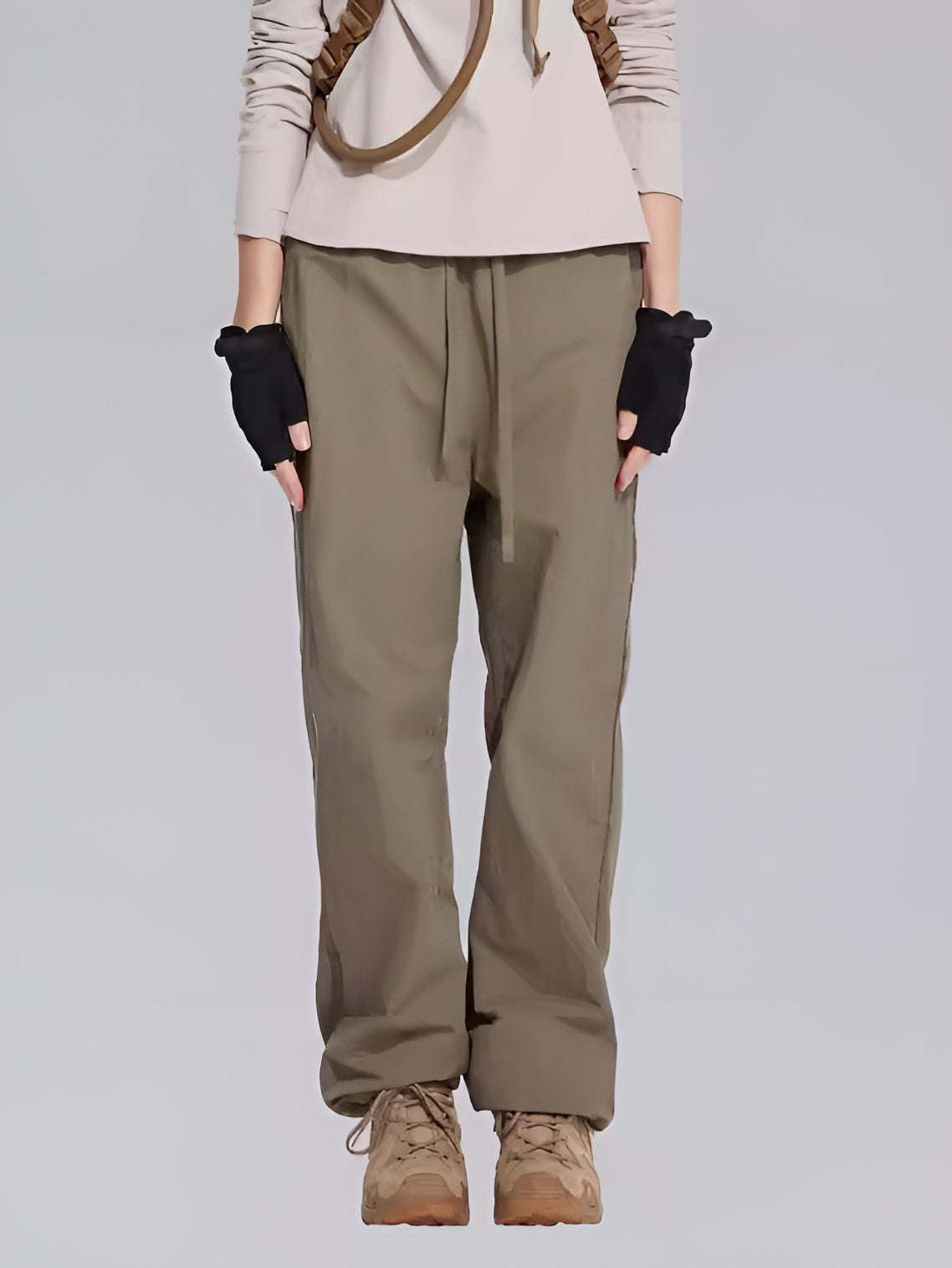 Waterproof Loose Straight Trousers_BDHL6318