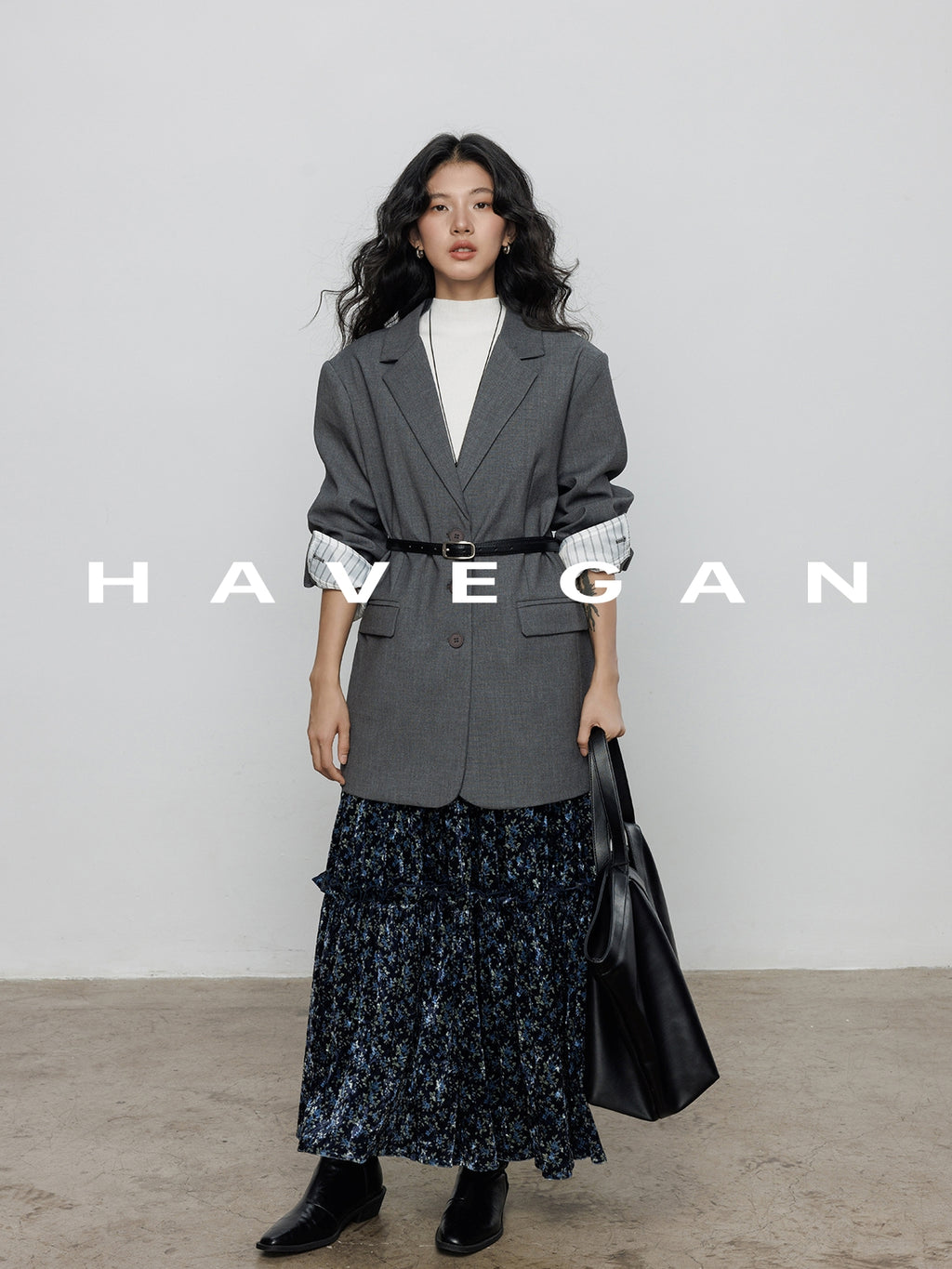 Retro Floral Print A-Line Skirt_BDHL7897