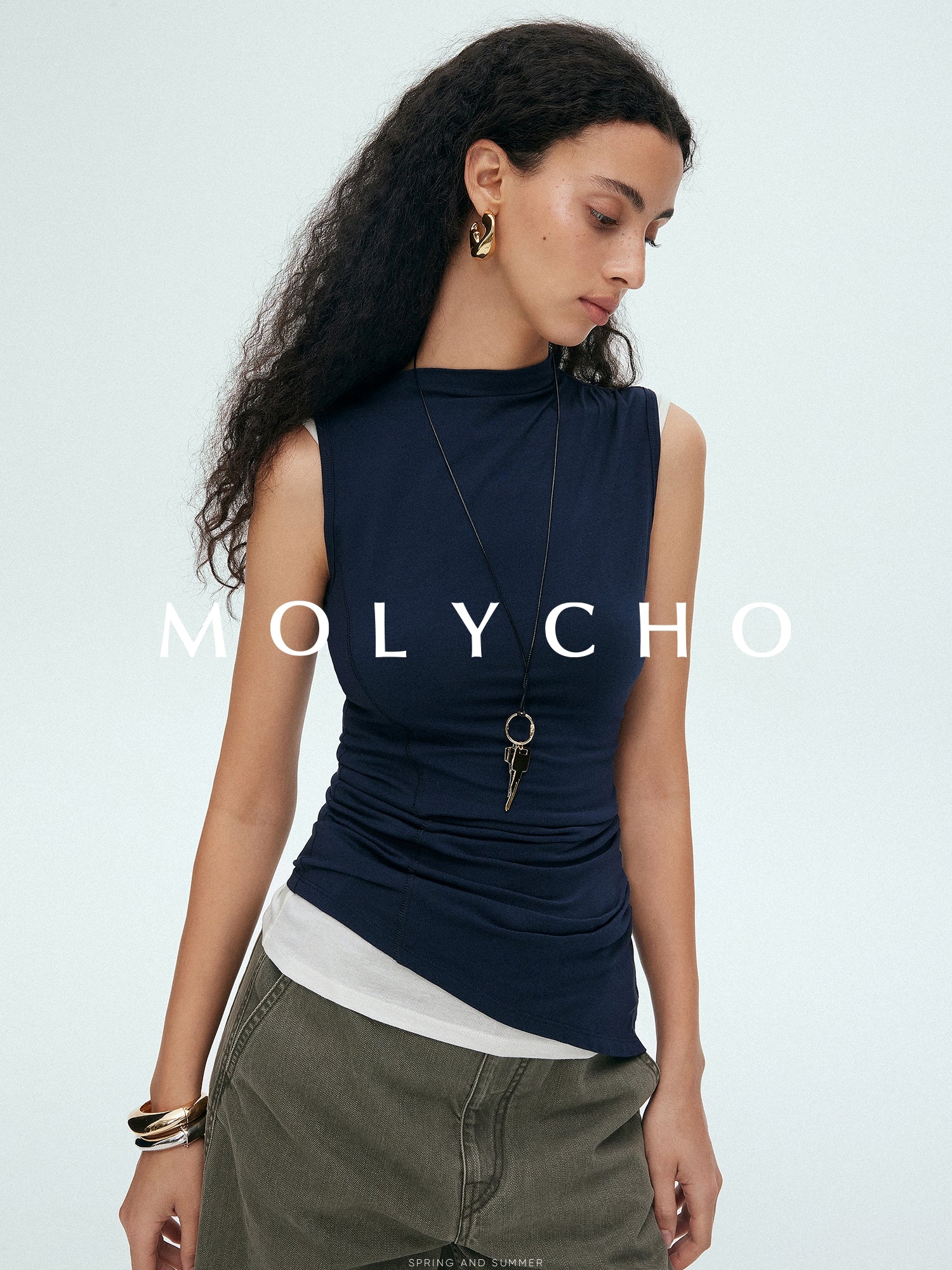 Henry Neck Tank Top Or White Tank Top_BDHL7515