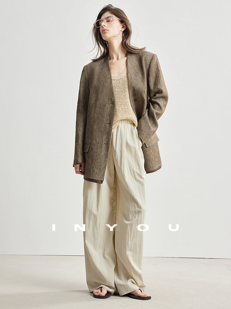 Collarless Suit Jacket_BDHL7132