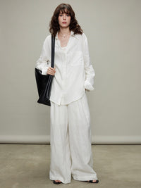 Thin Long-Sleeved Shirts & Wide Pants_BDHL6329