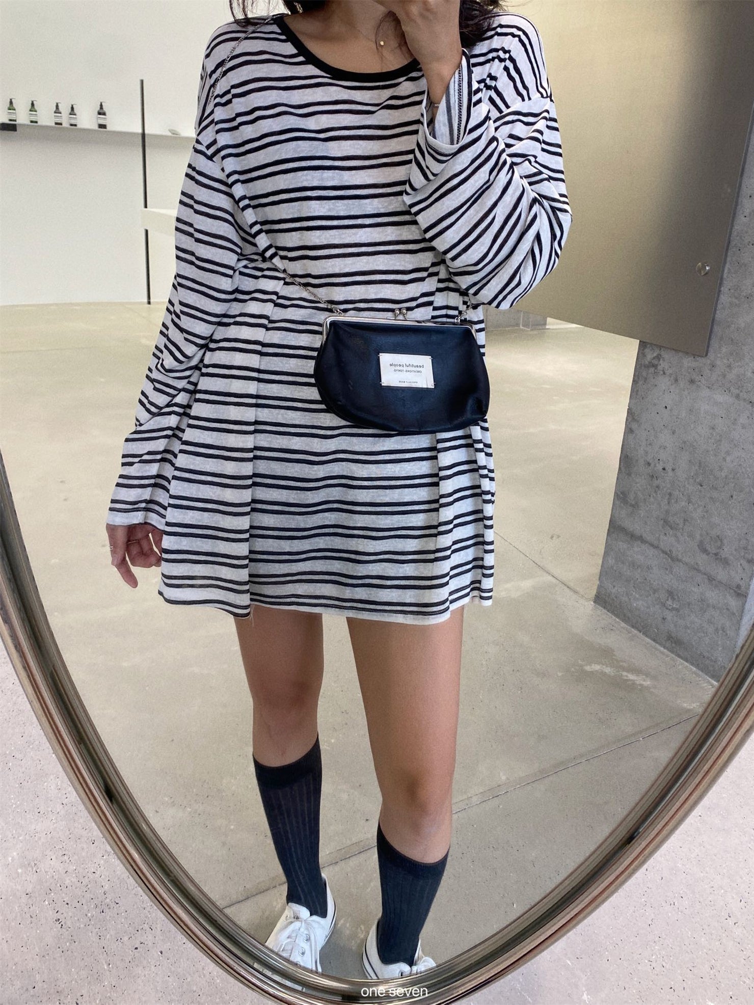 Back Tie Striped Tops_BDHL7613
