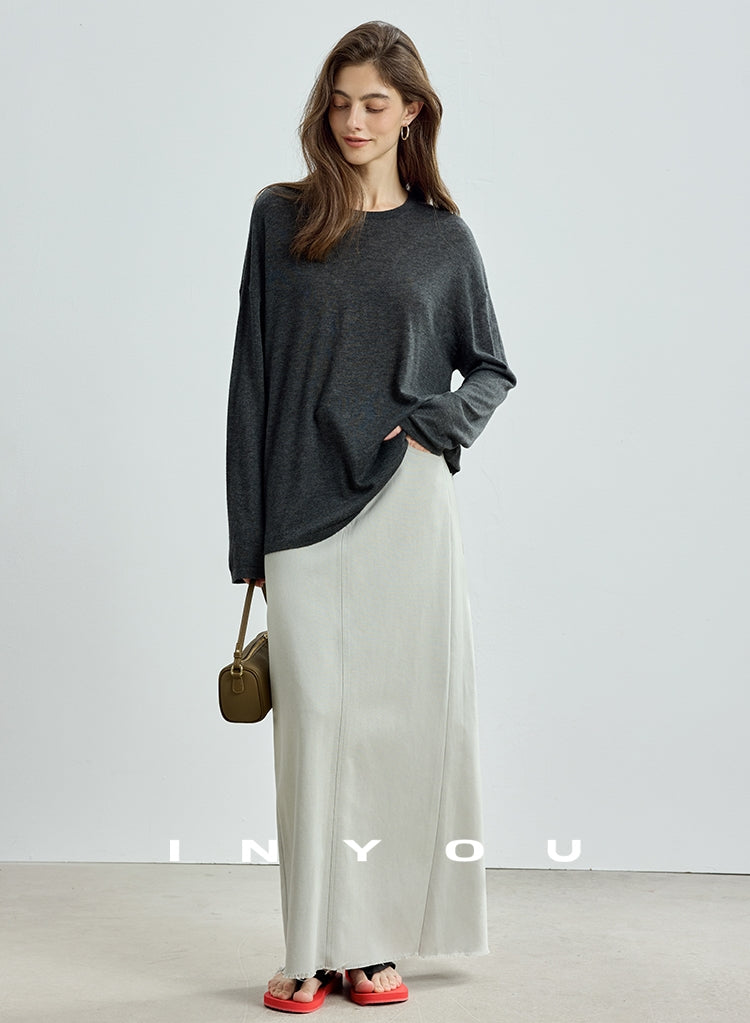 Round-Neck Loose-Fit Knit Tops_BDHL7752
