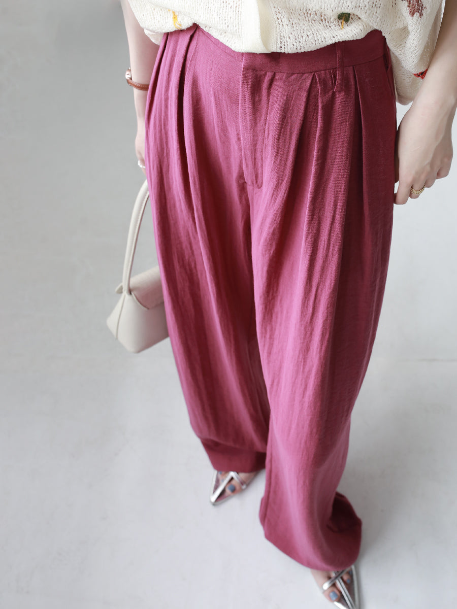 Pink Dyed Loose Wide Pants_BDHL6516