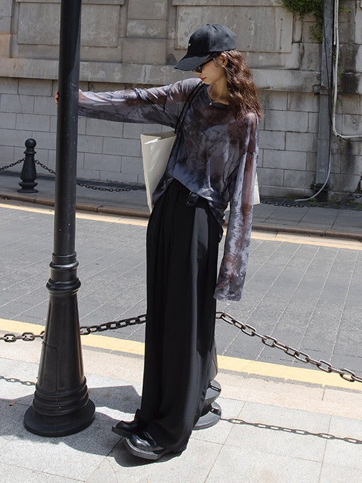 Thin Mesh Long-Sleeved Tops_BDHL7534