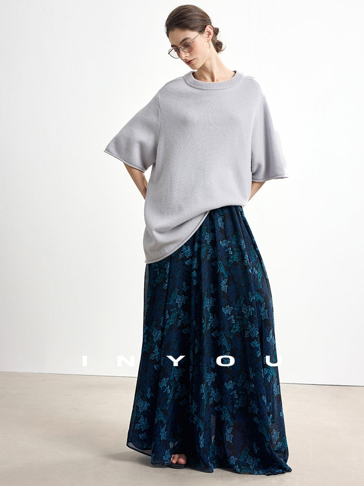 Print Design Loose-Fit Maxi Skirt_BDHL7750