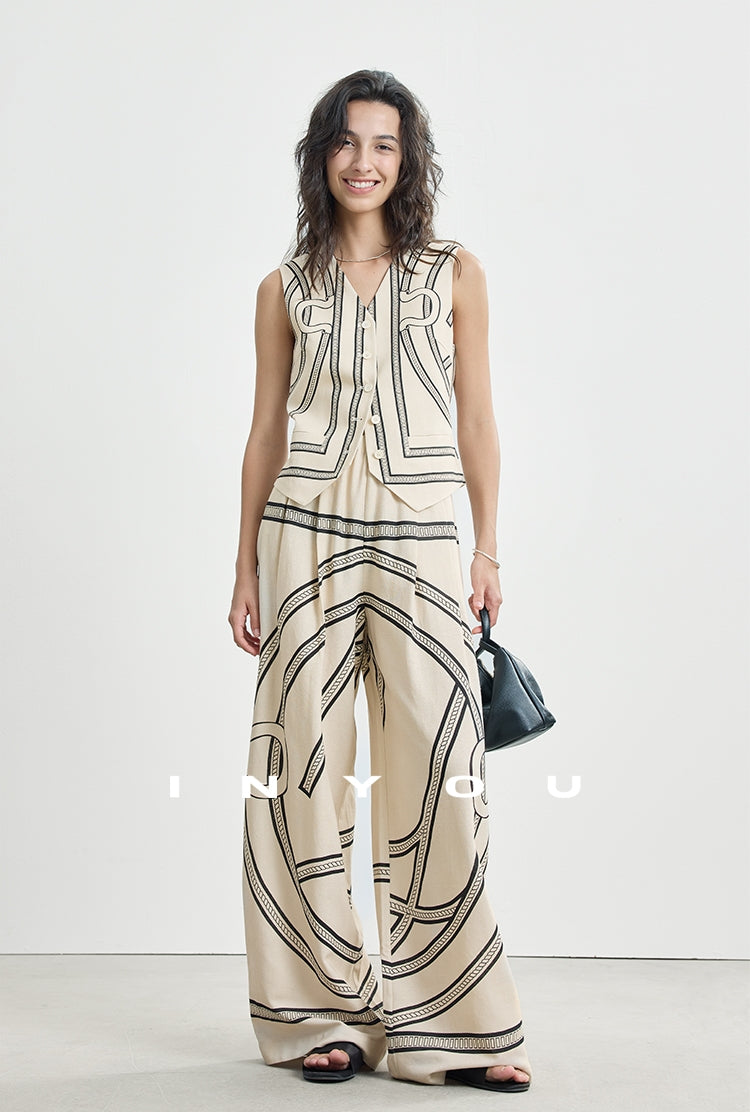 Printed Slim Vest Or Casual Pants_BDHL7485