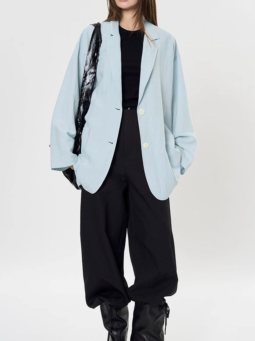 Loose-Fitting Linen Suit Jacket_BDHL7380