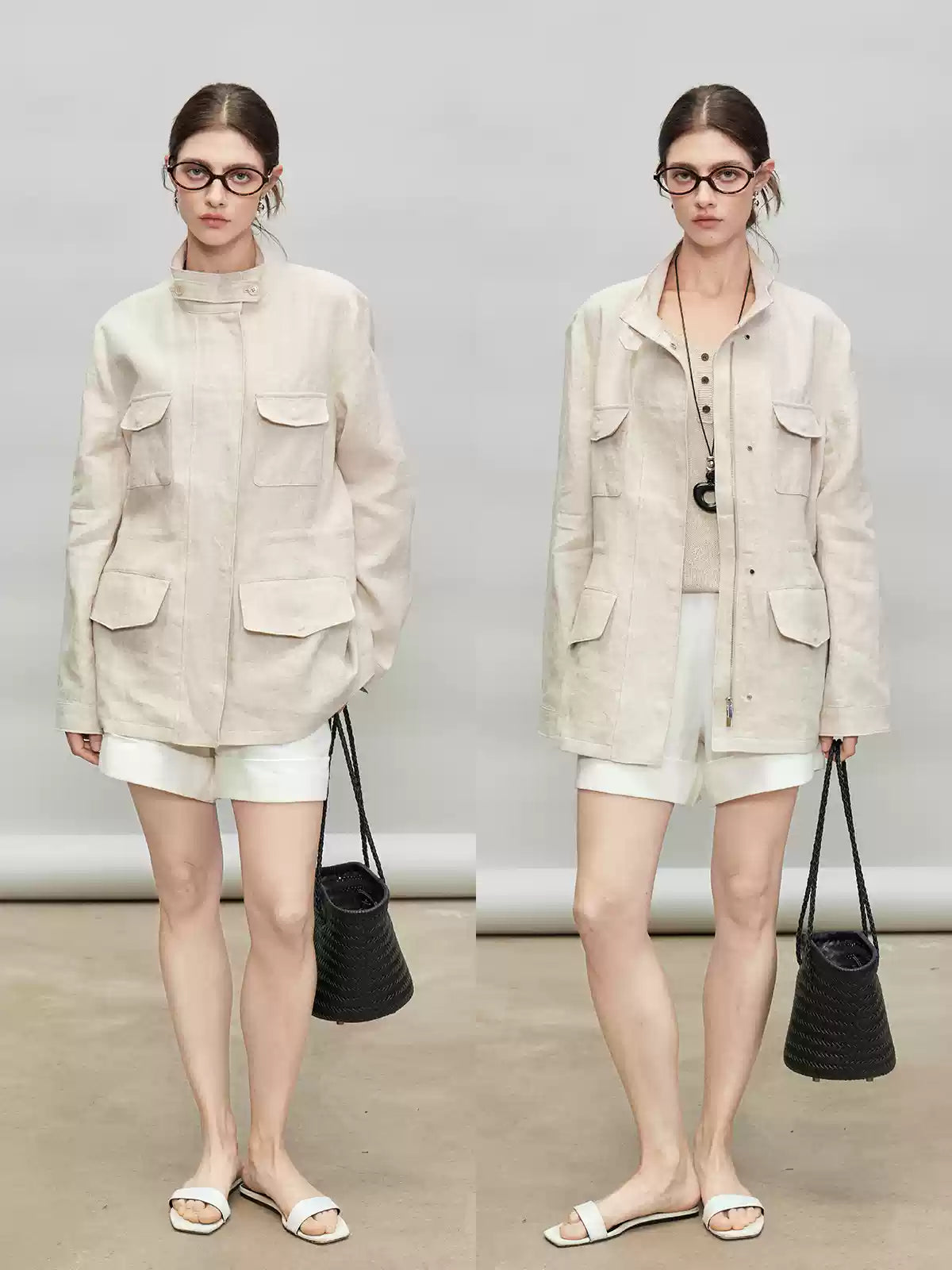 Stand-Up Collar Shirt Jacket_BDHL7278