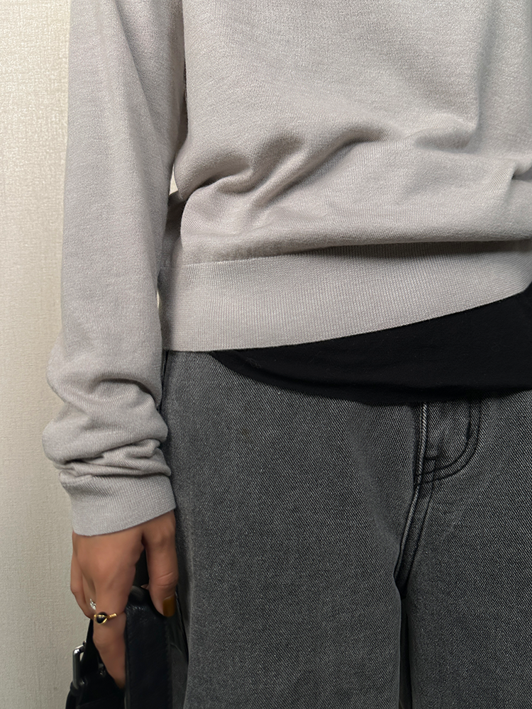 Polo Collar Loose Sweater_BDHL6659