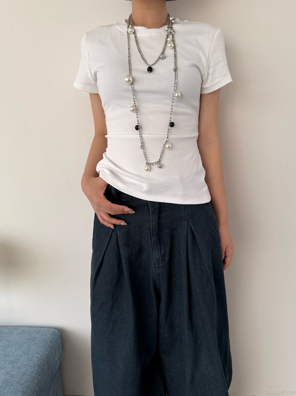 Backless Short-Sleeved Slim Tops_BDHL7595