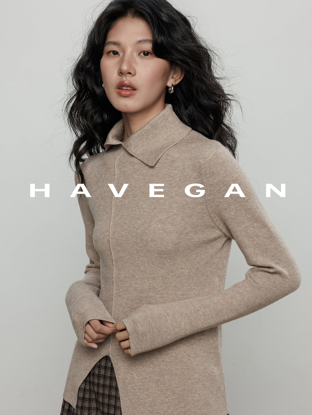 不對稱領針織上衣_BDHL7959