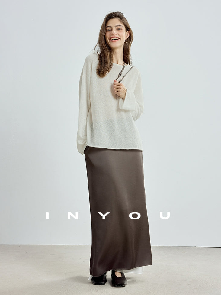 Double-Layer Back Slit Skirt_BDHL7718