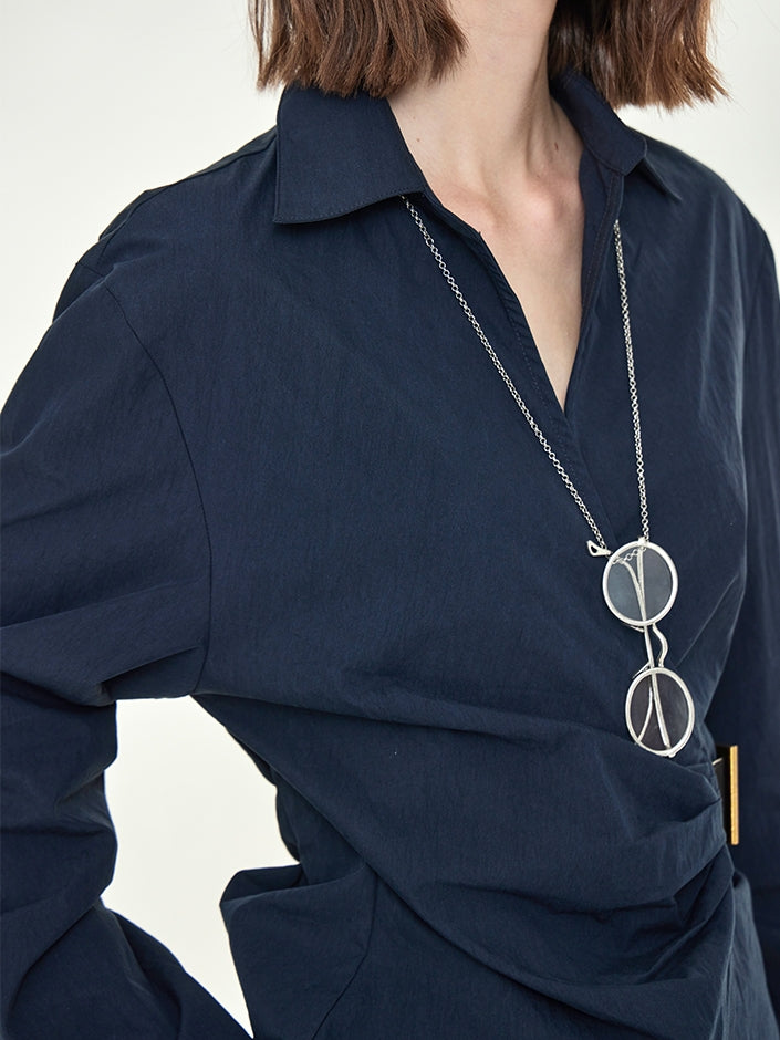 Asymmetrical Waist Belt Shirt_BDHL7789