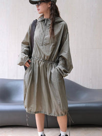 Drawstring Hooded Dress_BDHL6536