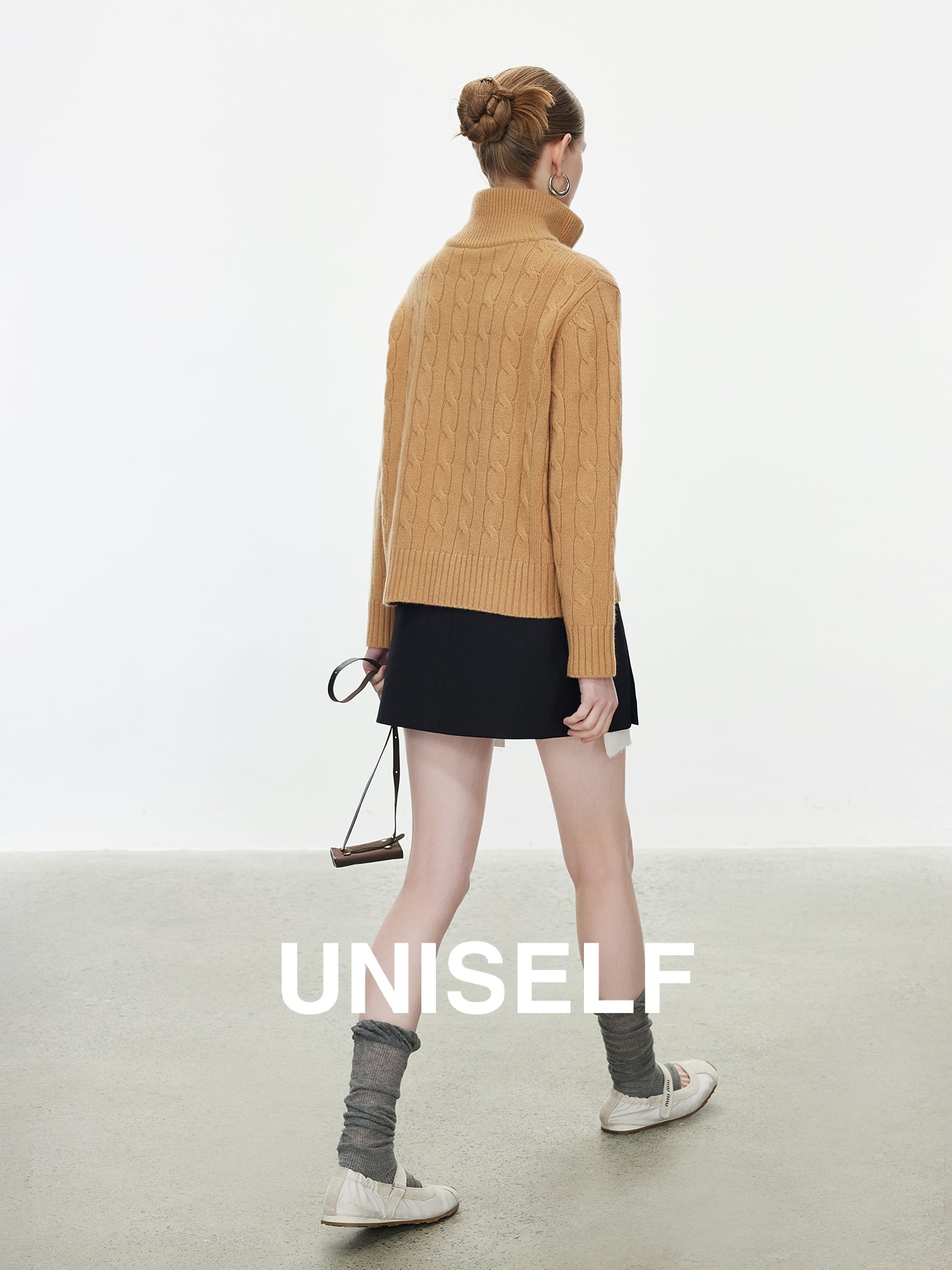 Zipper Large Lapel Knit Tops_BDHL7721