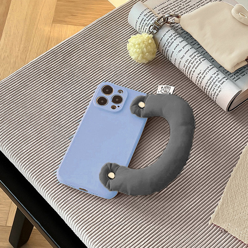 3D D Letter Soft iPhone Case with Cotton Wrist Strap_BDHL8191