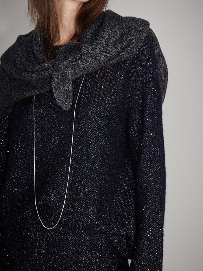 Round-Neck Knit Top Or A-Line Knit Skirt_BDHL7993