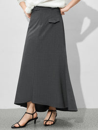 Fishtail Gray Long Skirt_BDHL7007