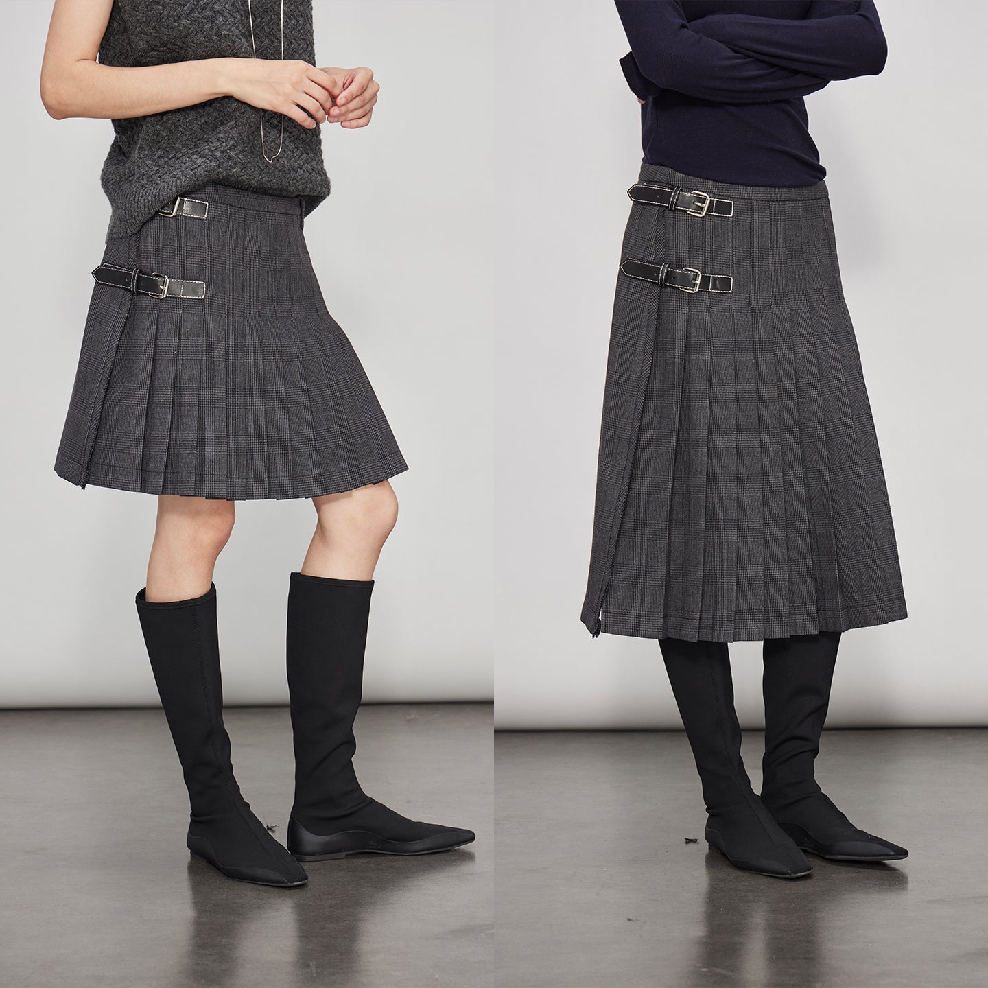 Short Or Long Pleated Skirt_BDHL7938