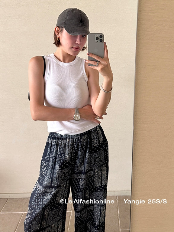 Patterned Wide-Leg Pants_BDHL7619