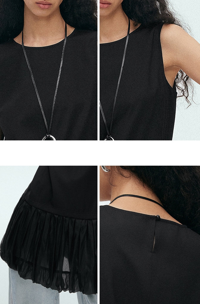 Flower Bud Sleeveless Tops_BDHL7634