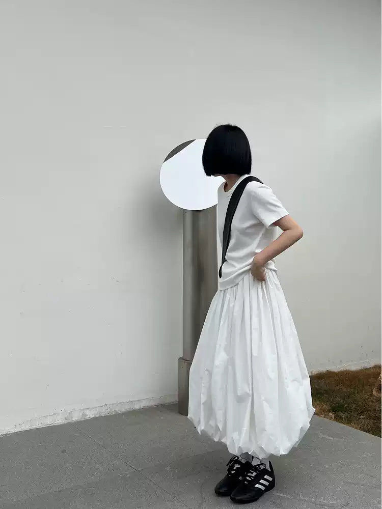 [In Stock/Only 1 Item] Gathered Balloon Skirt_LCHK354