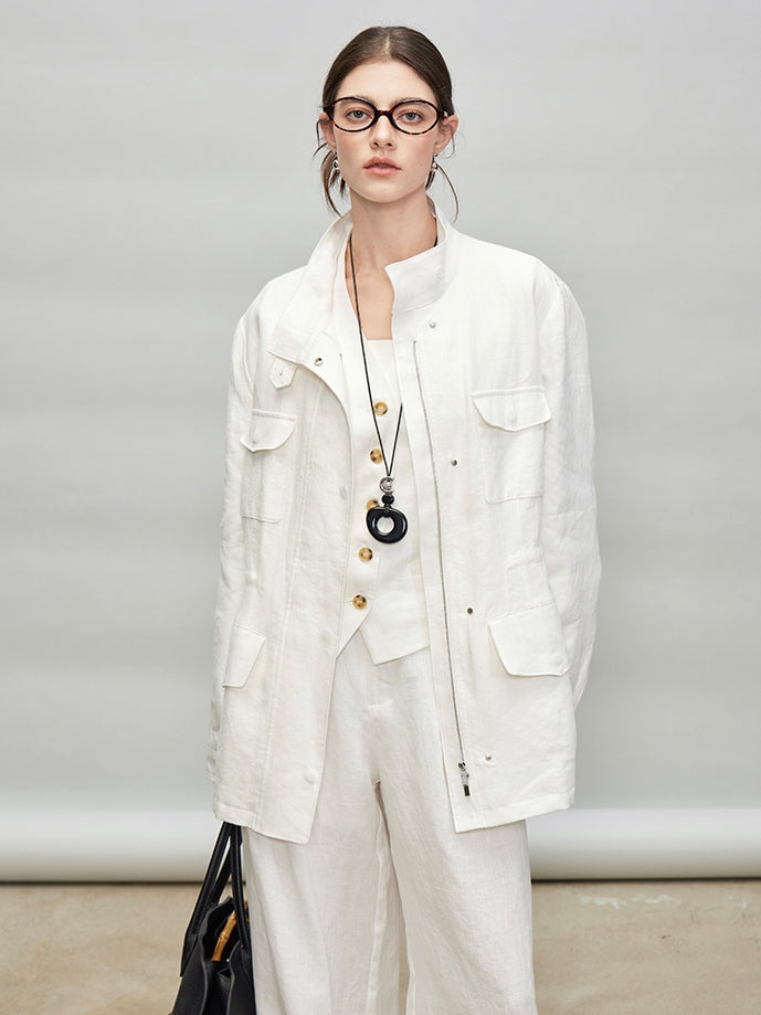 Stand-Up Collar Shirt Jacket_BDHL7278