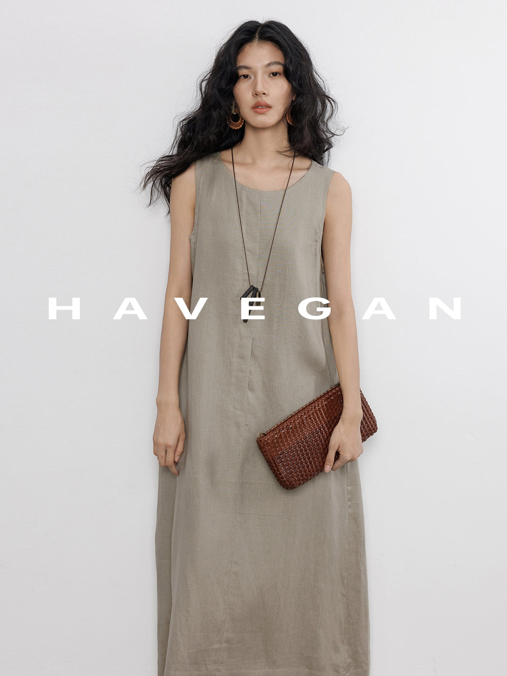 Round Neck Sleeveless Dress_BDHL7585