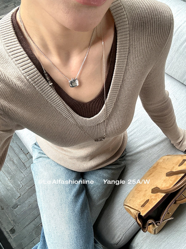 Fake two-Piece Style Slim Knit_BDHL7840