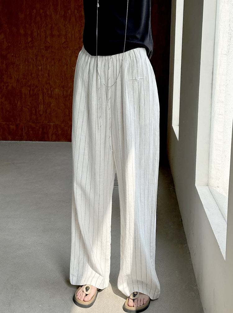 Striped Loose Wide Pants_BDHL6213