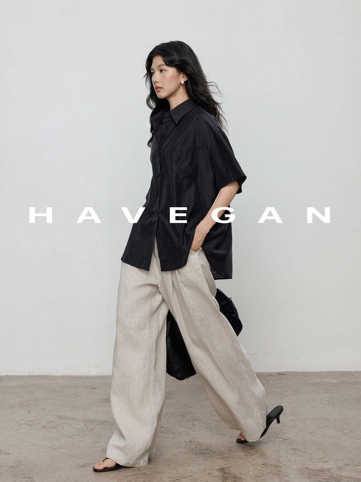 Waist-Strap Sleeveless Shirt And Casual Pants Set_BDHL7481