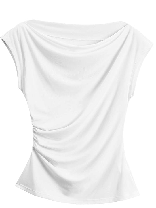 One-Shoulder Draped Tops_BDHL7625