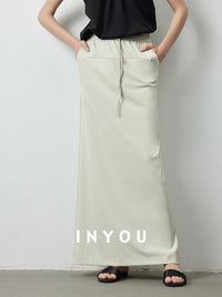 Back Slit Straight Long Skirt_BDHL6148