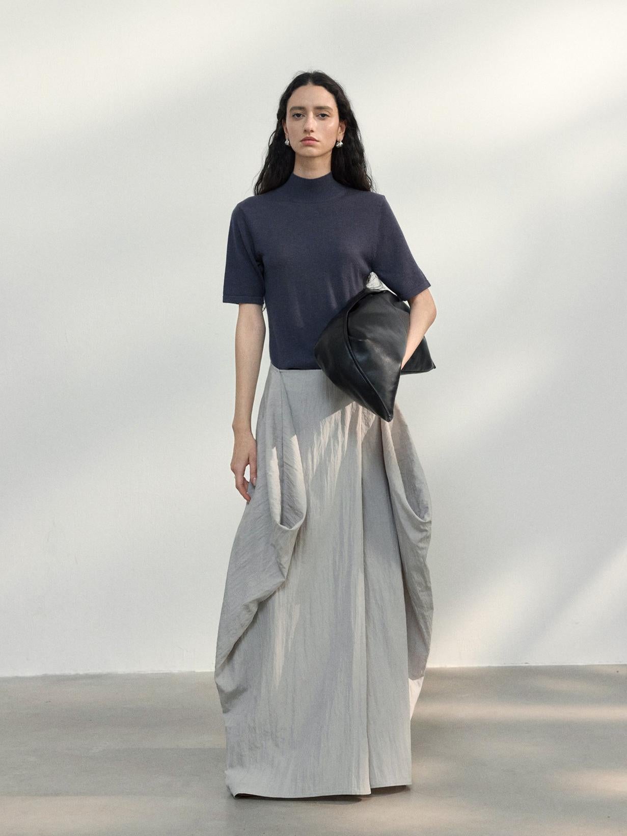 Cocoon Shape Long Skirt_BDHL7482