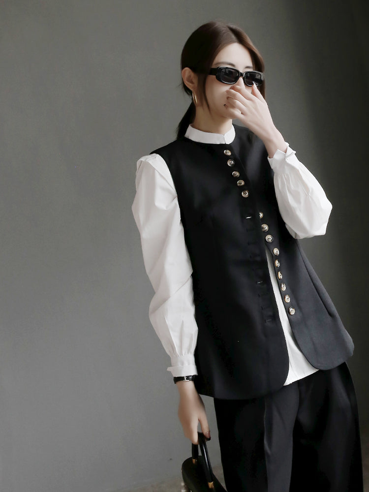 Slim-fit Multi-Button Vest_BDHL7019