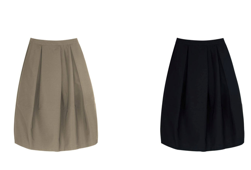 Pleated Bubble Long Skirt_BDHL8168