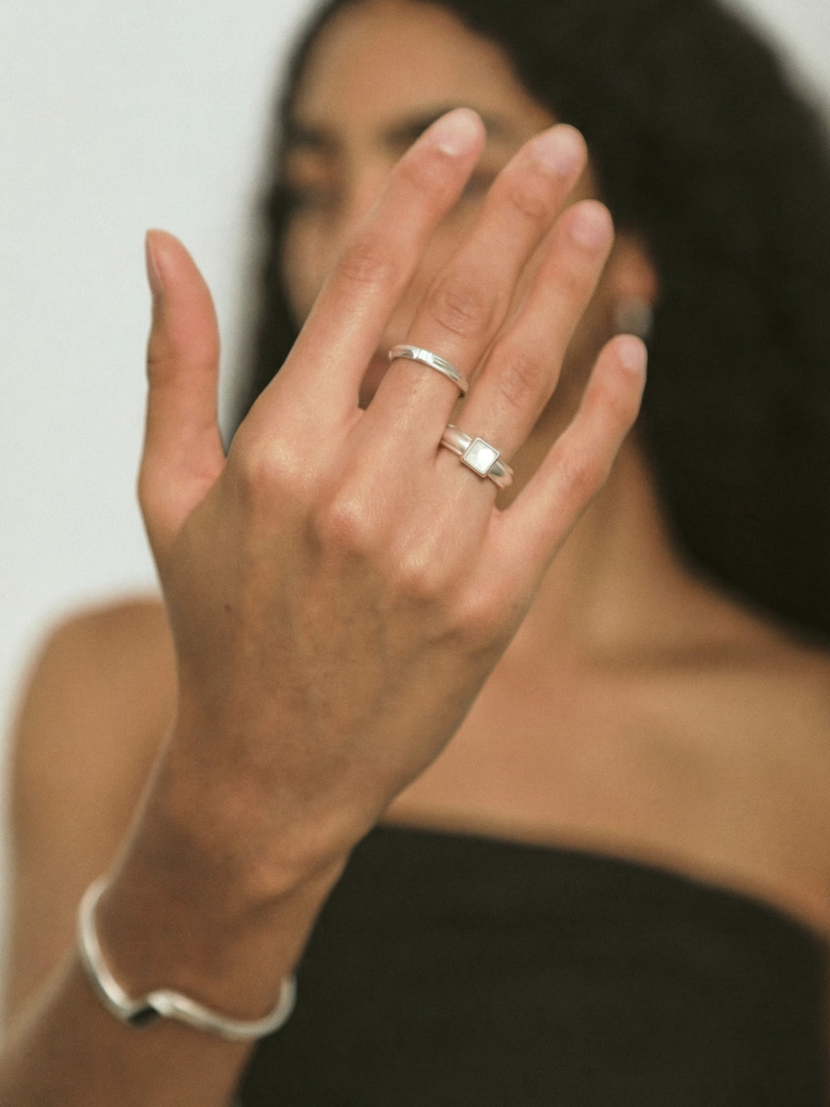 Square Stone Open Ring_BDHL8464