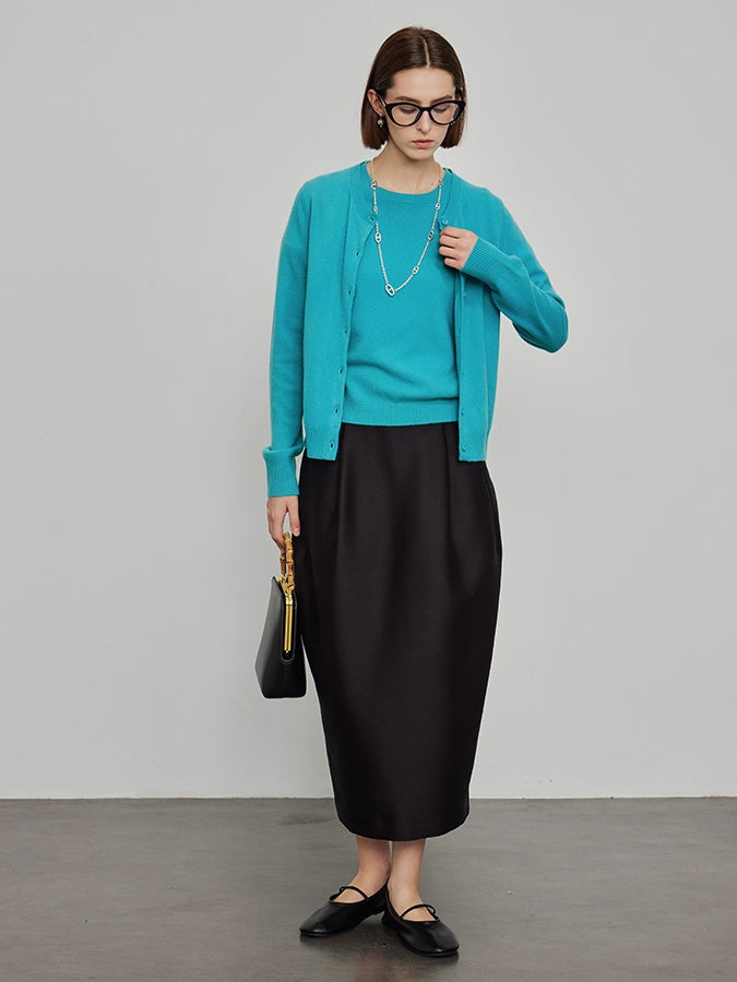 High-Waisted Pleated Bud Skirt_BDHL6491