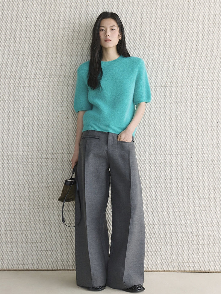 Simple Short-Sleeved Knit Tops_BDHL8149